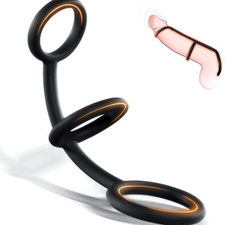 Silicone Penis Ring, HBABY 3 in 1 Ultra Soft Cock Ring for Erection Enhancing Stamina Prolonging, 3 Different Sizes Cock Rings for Men Adult Toys for Couple Harder Longer Sex Ring Play