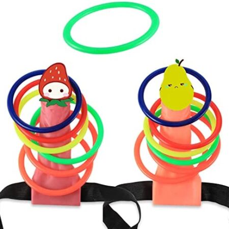 2 Sets Funny Birthday Game Adult Creative Ring Toss Game with 12 Ring Toss Hoops and 2 Penis Toys Ring Toss Game for Adults Hen Party Girls Night Novelty Toy Props Accessories, Simulation Shaped