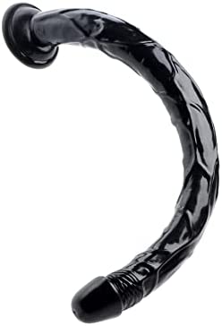 Hosed Flexible Anal Dildo Plug with Rippling Realistic Texture, 19-Inch