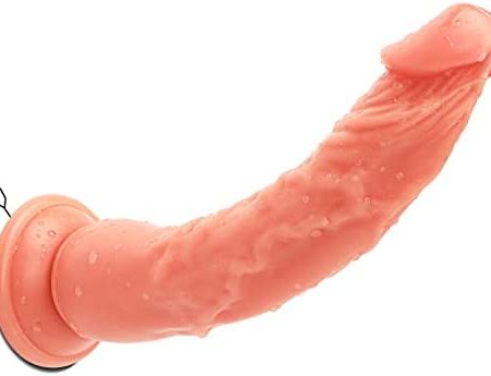 bsqipsd 9.0-Inch Suction Base Realistic Penis Dildo, G Spot Anal Flexible Cock Adult Sex Toys for Beginner, Perfect Throat Trainer （Flesh ）