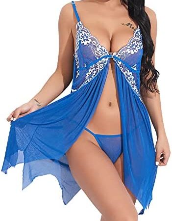 AMhomely UK Stock Sale Women Fun Sexy Sling Lingerie Lace Gauze Underwear Suit Babydoll Sleepwear Nightwear Set Ladies Comfort Cotton Everyday Bra Gift for her Girls