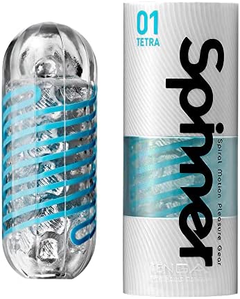 Tenga Spinner 01 Tetra Masturbator - Reusable mens sex toy with internal coil mechanism and ridges - One size in white