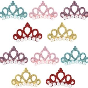 10Pcs Crown Shape Pet Hairpin 5 Colors Pet Hair Clip Grooming Hair Accessories for Small Medium Dogs, ‎Multicolour, (47)