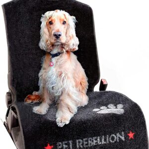 Pet Rebellion Dog Car Seat Cover | Universal, Absorbent, Non-Slip, Scratch Proof, Washable Travel Pet Car Seat Protector for Front and Back Seat