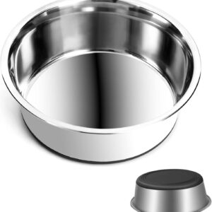 SUOXU Thick Stainless Steel Dog Bowls, Large Dog Bowl With Non-slip silicone Bases, 2500ml Large Dog Feeder Bowls And Water Bowls(XL-25.5cm)