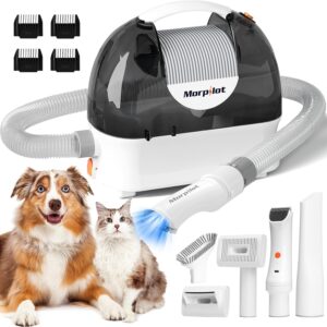 Morpilot Pet Grooming Vacuum Kit 12000Pa Ultra Quiet Safe for Cats Dogs 3L Large Capacity Complete with Clipper Undercoat Dematting Deshedding Tools Slicker Shedding Brush