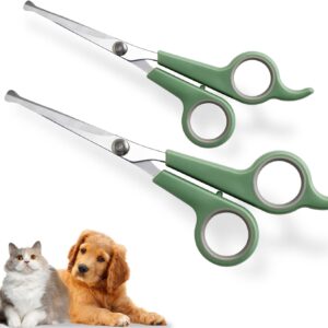 2-Pack Dog Scissors Grooming, Stainless Sesel Dog Scissors, Safety Round Head Thinning Scissors Dog Grooming, 2 Sizes 7.28" and 6.5", Perfect for Dogs, Cats and Small Animals