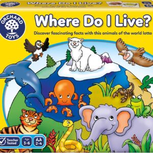 Orchard Toys Where Do I Live , Fun and Educational Matching and Memory Game, Double-Sided Boards include animal and habitat facts, Ages 3-6