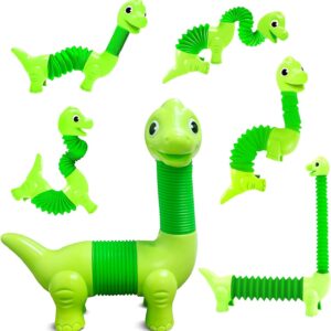 Animal Pop Tubes Fidget Toy, Fidget Tubes Sensory Toys for Autism Children or Adults, Sensory Tubes Fidget Toy for Kids Toddler, Stress Relief Toy, Party Bag Fillers for Kids (Brachiosaurus)