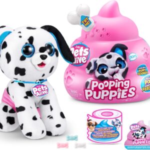 Pets Alive Pooping Puppies by ZURU, Dalmatian, Real Pet Dog Puppy, Play Soft Toy, Developmental Nurturing Plush, Color Change Unboxing, Interactive Electronic Pet Puppy, Ages 3+ (Dalmatian)