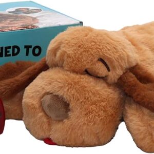 Snuggle Puppy Heartbeat Stuffed Toy for Dogs - Pet Anxiety Relief and Calming Aid - Biscuit