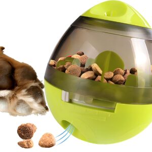 Zellar Treat Dispensing Dog Toy - Dog Treat Ball/Food Dispenser/Interactive Toys/Slow Eating Treat Ball for Small Medium Dogs and Cats (Green)