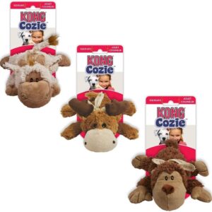 KONG - Cozie Naturals - Indoor Cuddle Squeaky Plush Dog Toy (Assorted Characters) - For Medium Dogs