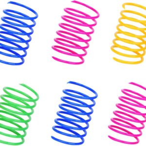 30 Pack Cat Spring Toys Pet Wide Colorful Springs Cat Toys Plastic Coil Spiral Springs for Cat Kitten Pets (Random Color)