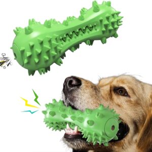 Acecy Dog Toys, Puppy Teething Toys, Dog Toy Indestructible Toothbrush Toys, Squeaky Interactive Dog Toy for Small Medium Large Breed(Green)