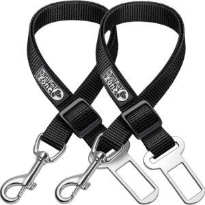 Adjustable Dog Safety Belt for Car-Dog Seat Belt for Car -Dog Car Harness | Pet Travel Accessories. (Black)