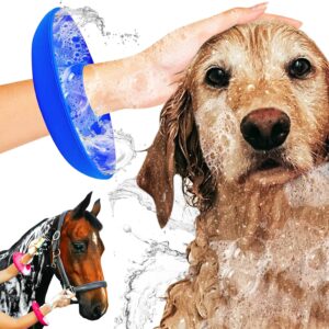 BaR-K Drip Catcher Cuffs - Pet Bathing Tool for Dog Shower and Dog Bathtub - Dog Bathing Station Grooming Supplies and Horse Supplies for Horse Grooming Kit - Protective Dog Washing Tool - Blue 2 Set