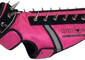 CoyoteVest SpikeVest Dog Harness Vest, Reflective Dog Accessories with Spikes to Shield Your Pet from Raptor and Animal Attacks, Velcro Tabs for Fast Wearing and Removal (XXS, Pink)