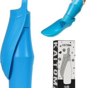 Kaitoma - Large Folding Dog Water Bottle, 750ml Stainless Steel, Leak Proof Portable Puppy/Pet/Dog Water Dispenser, Dog Drinking bowl for Travel, Walking, Outdoors, Dog Travel Bottle (Powder Blue)