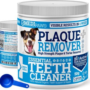 MediPaws® Plaque Off Remover Dogs 50g For Dog Teeth & Bad Breath | Just Add To Dog Food - No Need For Dog Toothbrush or Dog Toothpaste | Remove Dog Bad Breath & Plaque Remover For Dogs, Cats & Pets