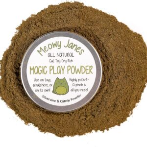 Meowy Janes All Natural Magic Cat Play Powder - Catnip and Silvervine Powder Blend - Cat Toy Dry Rub