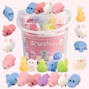 Mochi Mini Squishy Animal Toys - 24 Pcs Random Party Decoration for Kids and Adults.