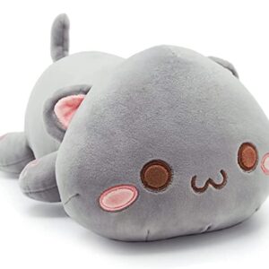 NatureMan Cute Kitten Plush Toy Stuffed Animal Pet Kitty Soft Anime Cat Plush Pillow,children'sPlush cat doll Pillow toys (grey)