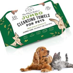 No More Baths! Jumbo Cleansing Towels for Pets