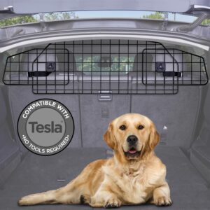 Pawple Dog Car Barrier for Tesla® Model Y® Adjustable Large Pet Divider, Heavy-Duty Wire Mesh Fence, Universal Fit