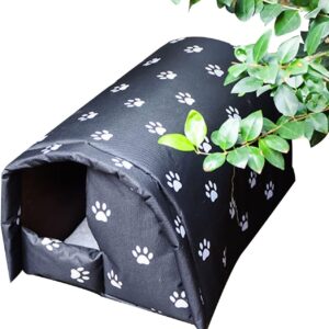 Pet Bed Stray Cat Bed, Outdoor Rainproof and Sunscreen Oxford Cloth Cat Litter Pet Supplies Wild Cat Winter Warm Cat House(M)