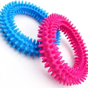 Pet Chew Ring Toy Soft Dental Rubber Puppy Teeth Cleaning Healthy Gums Spike Ring Chew Toy For Cat And Dogs 1Pcs