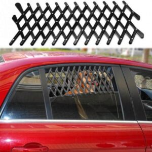 Pet Guru DOG PUPPY PET TRAVEL REAR CAR WINDOW VENT GUARD MESH UNIVERSAL ADJUSTABLE SECURITY LATTICE TELESCOPIC FENCE PACK OF 2 (Pack of 2)