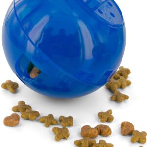 PetSafe SlimCat Food-Dispensing Cat Toy Blue, Treat Toy, Interactive Food Dispenser, Activity Snack Ball for Cats of All Ages