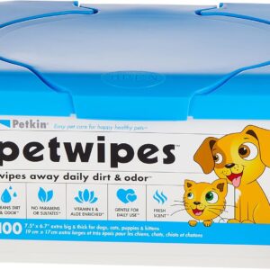 Petkin Pet Wipes, Pack of 100