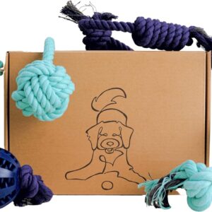 Puppy Rope Toys, Chew Ropes for Puppies from 8 weeks, Teething Toys for Play, Natural Dog Enrichment, Puppy Gift Box (Small-Medium)