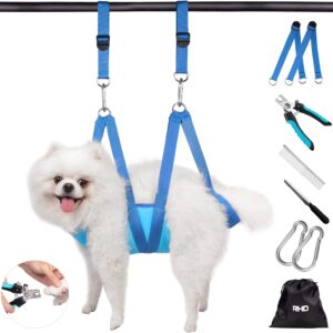 RHD Dog Grooming Hammock Harness for Small Dog and Cats, Dog Grooming Sling, Pet Grooming Hammock, Pet Grooming Supplies Kit with Nail Clippers, Nail File, Pet Comb