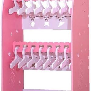 WXJLYZRCXK Clothes Stand,Coat Rack Pet Wardrobe Cat and Dog Coat Rack, Floor-Standing Storage Cabinet Display Stand, 2-Layer Cat Hanger Pet Supplies, L47*W35*H110Cm,Pink