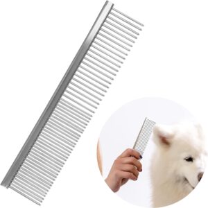 Wahl Metal Pet Comb, Stainless Steel Dog and Cat Comb, Rust Resistant Comb, Grooming Tools for Dogs, Fur Detangling Tool for Pets, Metal Combs for Thick Coats