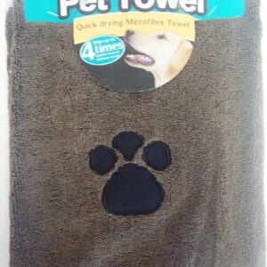 World of Pets Super Absorbent and Quick Dry Microfibre Pet Towel 100X60 Brown