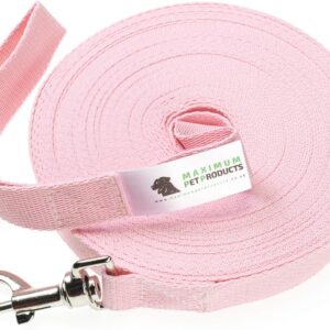 Maximum Pet Products Pink Dog Training Lead 50ft/15m