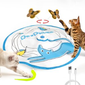 pet prime Cat Toys for Indoor Cats, Interactive Cat Toys, Automatic Random Moving Cat Feather Toy and Butterfly, Cat Puzzle Toys USB Rechargeable