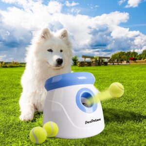 pet prime Automatic Dog Ball Launcher, Dog Ball Thrower, Interactive Puppy Pet Fetch Toy, Mini Dog Ball Throwing Machine for Small and Medium Dogs, With 3 PCS 2" Tennis Balls