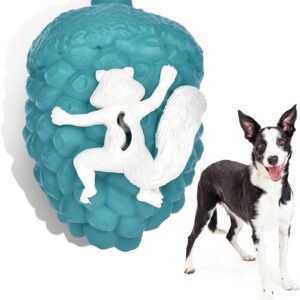Pet-Fun Dog Toys, Interactive Pinecone Dog Toys, Indestructible Dog Toys, Natural Rubber Pinecone Dog Toy for Teething and Chewing (L, Blue)
