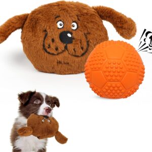 Namsan Dog Plush Toy with Dog Squeaky Ball Interactive Puppy Toys for Boredom Soft Durable Pet Toys for Small/Medium Dogs