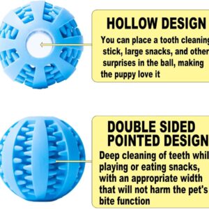 MZQSIY 2pcs Dog Treat Dispenser Ball Interactive Toy Ball,Dog Puzzle Toy Improve Pet Intelligence, And Enhance Dog Chewing Power Relieve Boredom,Clean Teeth (Small 6cm/2.35in, Blue Orange)