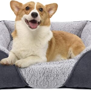 JOEJOY Dog Cat Bed Small Pet Sofa Bed, Soft Wool Fleece Small Dog bed, Washable Dog Bed For Dogs, Cats, Kittens And Puppies, 51x49x16cm