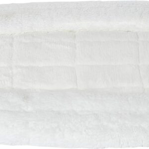 MidWest Homes for Pets Bolster Dog Bed 60.9 cm (24-Inch) Long Fleece Dog or Cat Bed w/Comfortable Bolster; Ideal for "Small" Dog Breeds & Fits Most 60.9 cm Crates; Machine Wash & Dry; White; 40324-FS