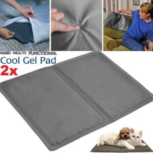 SASHTECH Cooling Pad Gel Pillow – Cold Gel Pack Mats For Pets – Sofa Cushion – Use As A Pillow Insert Or Anywhere On The Body To Provide Cooling Relief In Bed - 30 X 40 Cm (2X, Grey)