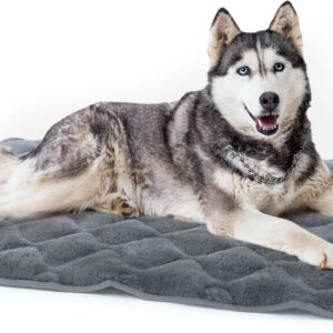 Kekuningan Dog Crate Bed Mat Washable Dog Crate Mattress Large Dog Bed Mat Pet Cushion 42inch Cat Bed for Indoor Cats Dog Bed Grey Flat Dog Cage Mattress for Large Dogs Anti Slip 107x71cm XXL