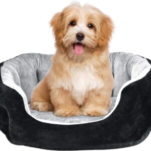 Latawon Dog Cat Bed Small Pet Sofa Bed, Small Dog Bed Washable, Soft Pet Sleeping Bed for Dogs, Cats, Kittens and Puppies Super Soft and Comfortable Plush Dog Bed with Non-Slip Bottom,S